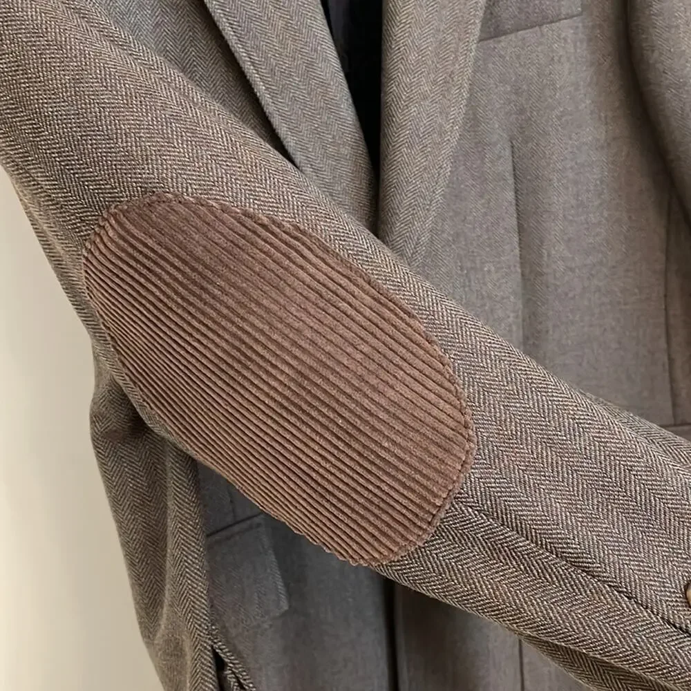 Turnbury Brown Herringbone Wool Casual Sport Coat - NWT - Size Large